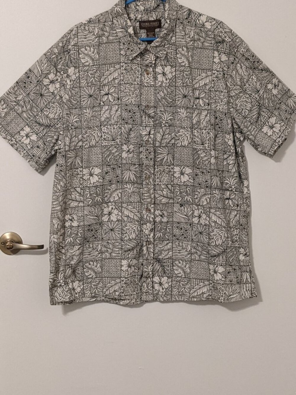 Men's Hawaiian Shirt 2XL Button Down Cotton Short Sleeve Tropical Floral Aloha